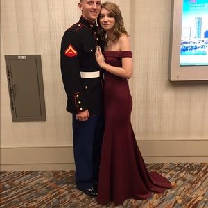 Maroon Ball Gown Dress!